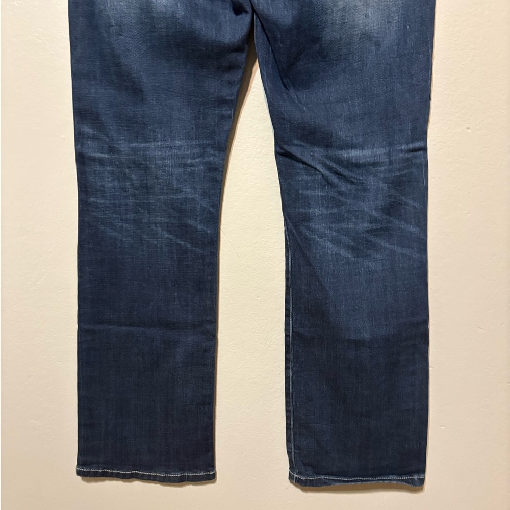 Women’s Rock & Roll Cow Girl Denim Straight Leg Jeans Dark Blue Wash Size 33x34 - Picture 8 of 16
